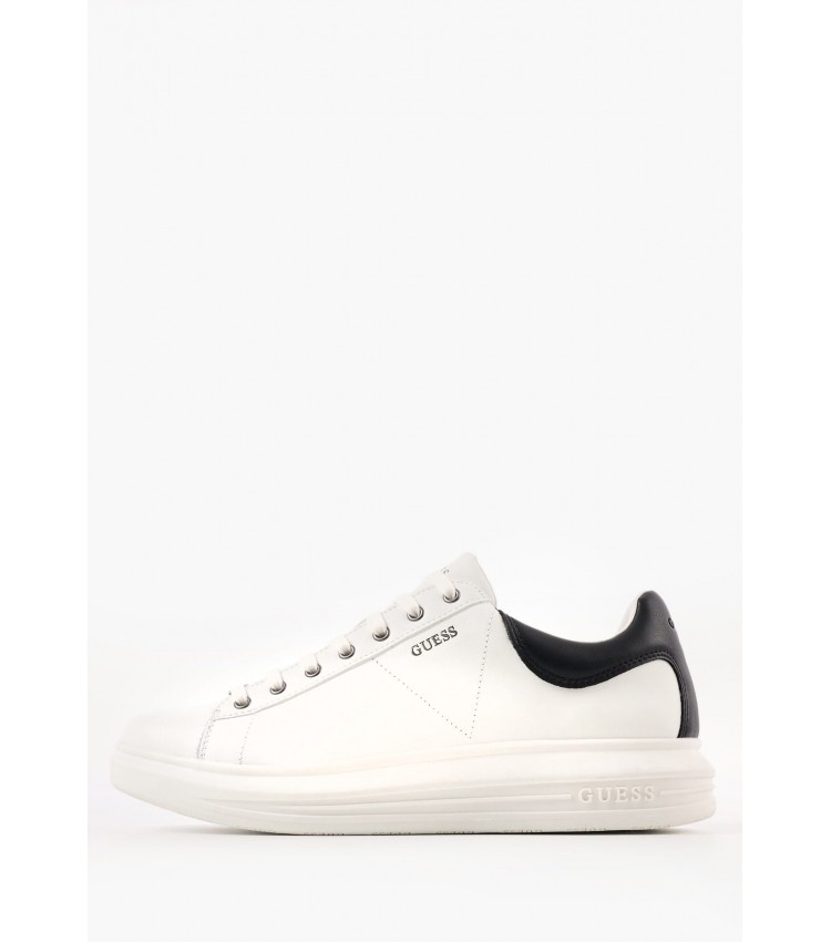 Men Casual Shoes Vibo.Over White Leather Guess