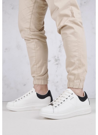 Men Casual Shoes Vibo.Over White Leather Guess