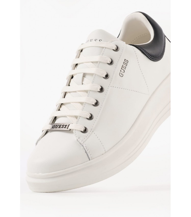 Men Casual Shoes Vibo.Over White Leather Guess