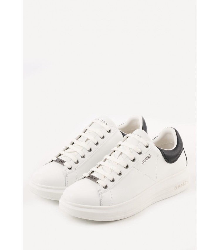 Men Casual Shoes Vibo.Over White Leather Guess