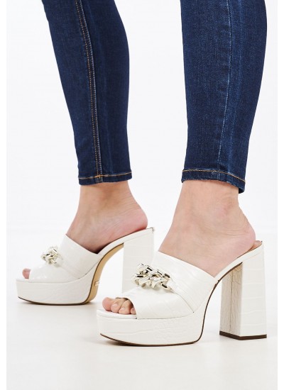 Women Mules Xanthe White ECOleather Guess