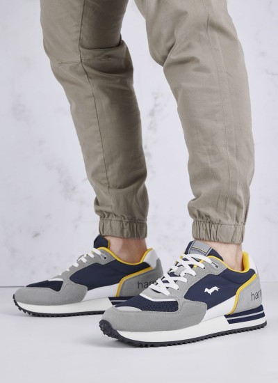 Ανδρικά Παπούτσια Casual 231050 Γκρι Δέρμα Καστόρι Harmont & Blaine