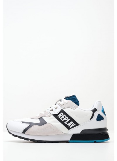 Ανδρικά Παπούτσια Casual Track.Runner Άσπρο Δέρμα Καστόρι Tommy Hilfiger