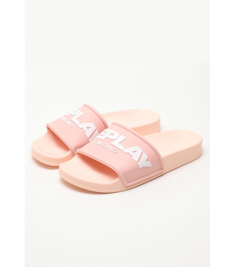 Women Flip Flops & Sandals W.Emboss Pink Rubber Replay