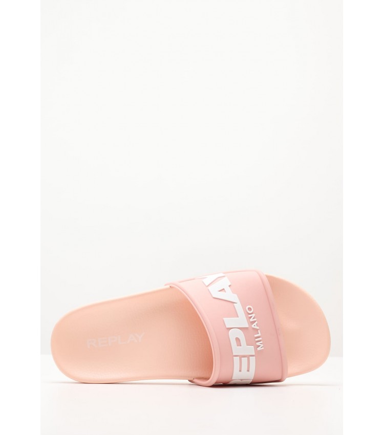 Women Flip Flops & Sandals W.Emboss Pink Rubber Replay