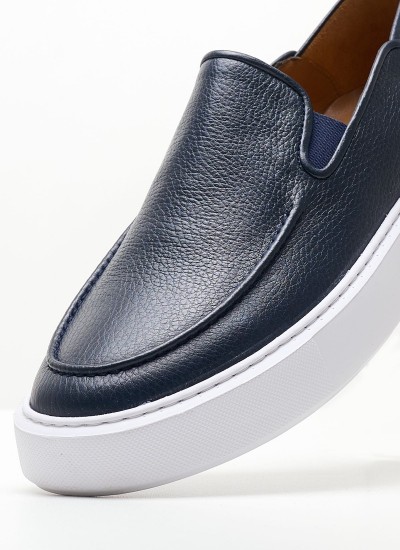 Men Casual Shoes 45301 Blue Leather Vice