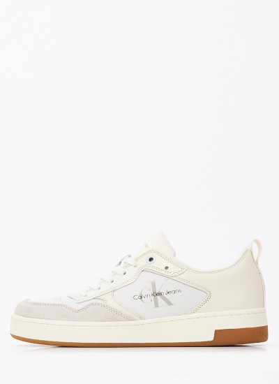 Γυναικεία Παπούτσια Casual Basket.Cupsole.W Άσπρο Δέρμα Calvin Klein