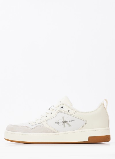 Women Casual Shoes Laceup.Low White Leather Calvin Klein