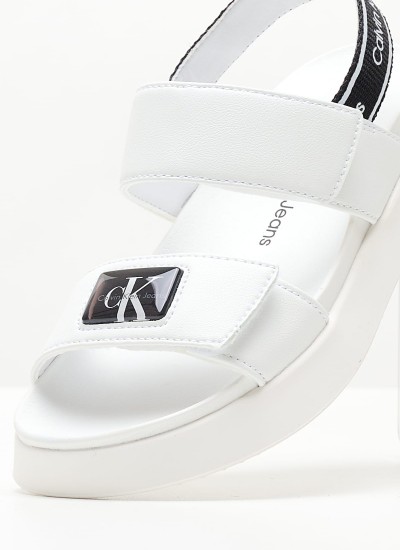 Παιδικές Σαγιονάρες & Πέδιλα Button.Sandals Άσπρο ECOleather Calvin Klein