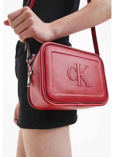 Women Bags Camera.Bag18 Red ECOleather Calvin Klein