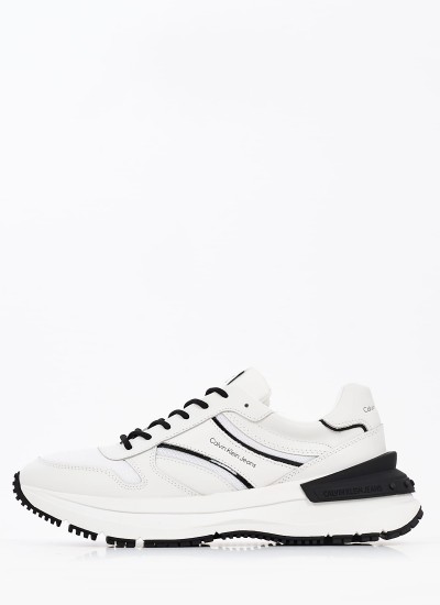 Ανδρικά Παπούτσια Casual Chunky.Branded Άσπρο Δέρμα Calvin Klein