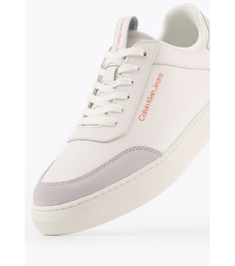 Ανδρικά Παπούτσια Casual Cupsole.Freq Άσπρο Δέρμα Calvin Klein