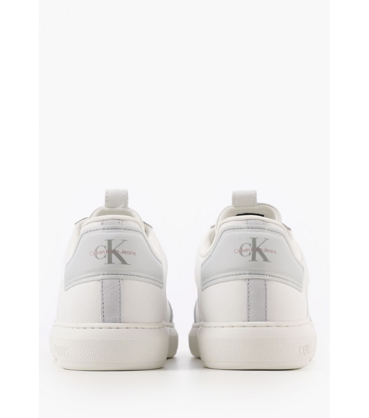 Ανδρικά Παπούτσια Casual Cupsole.Freq Άσπρο Δέρμα Calvin Klein