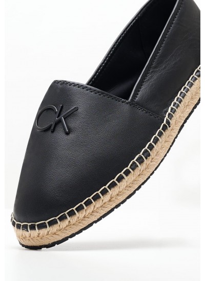 Γυναικείες Εσπαντρίγιες Espadrille.Hw Μαύρο Δέρμα Calvin Klein