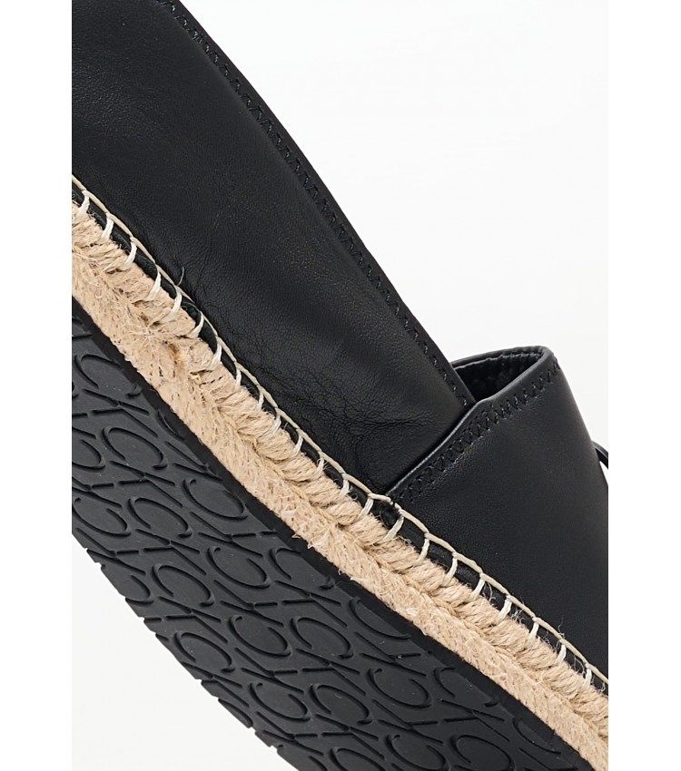 Γυναικείες Εσπαντρίγιες Espadrille.Hw Μαύρο Δέρμα Calvin Klein