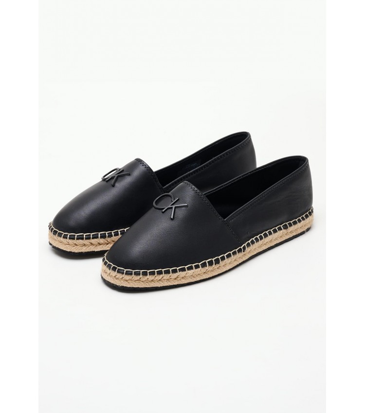 Women Espadrilles Espadrille.Hw Black Leather Calvin Klein