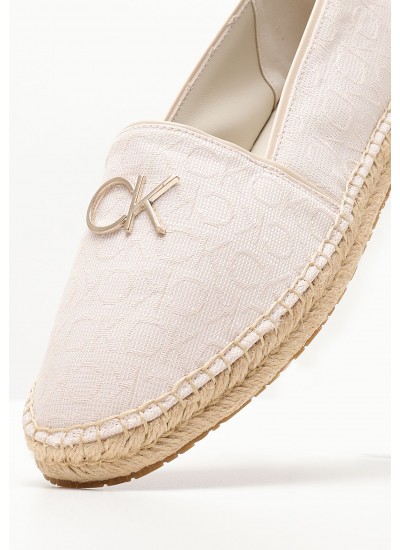 Γυναικείες Εσπαντρίγιες Espadrille.J Μπεζ Ύφασμα Calvin Klein