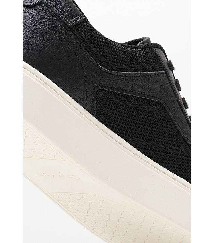 Men Casual Shoes Low.Knit Black Fabric Calvin Klein