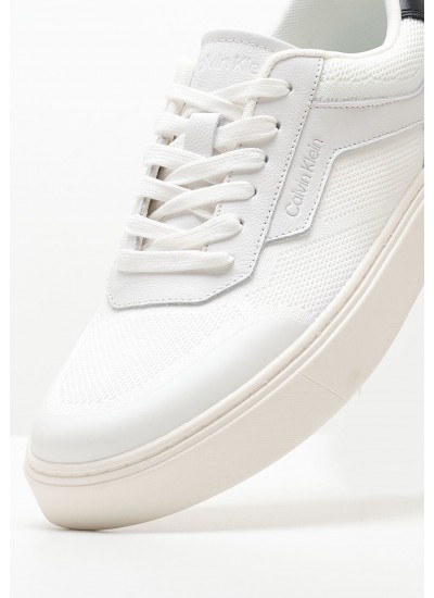Ανδρικά Παπούτσια Casual Low.Knit Άσπρο Ύφασμα Calvin Klein
