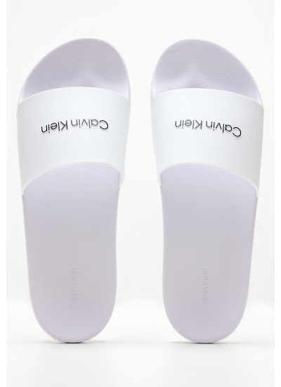 Men Flip Flops & Sandals PL.Slide White Rubber Calvin Klein