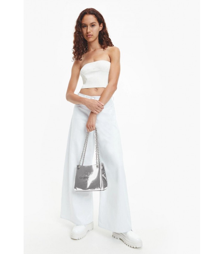 Γυναικείες Τσάντες Sculpted.Bag24 Ασημί ECOleather Calvin Klein Γυναικείες Τσάντες Sculpted.Bag24 Ασημί ECOleather Calvin Klein