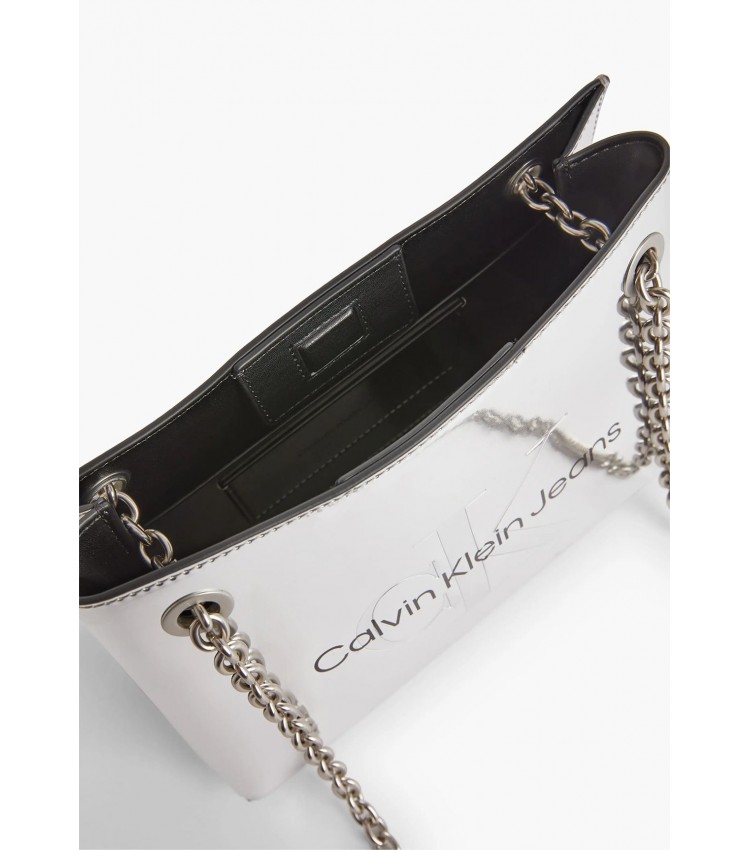 Γυναικείες Τσάντες Sculpted.Bag24 Ασημί ECOleather Calvin Klein Γυναικείες Τσάντες Sculpted.Bag24 Ασημί ECOleather Calvin Klein
