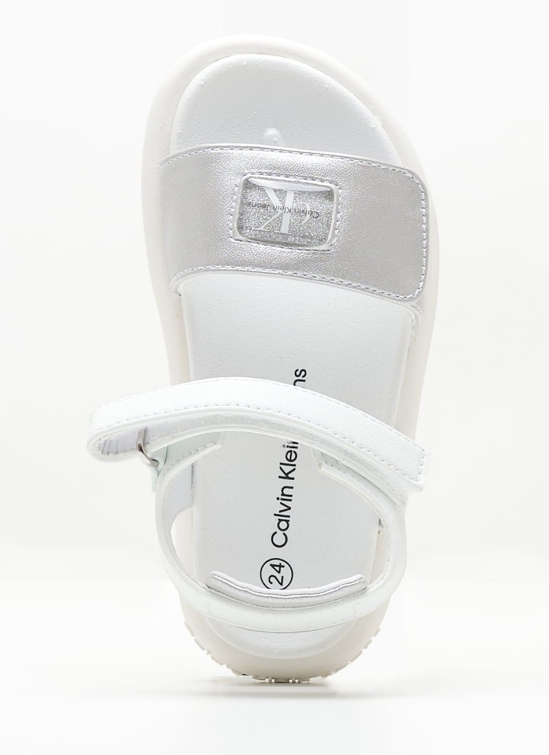 Calvin klein silver sandals sales