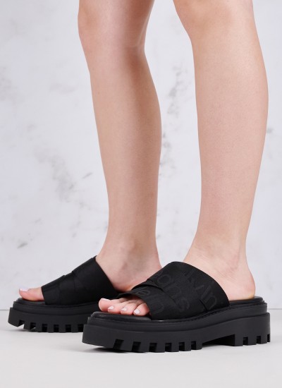 Γυναικείες Πλατφόρμες Ψηλές Wedge.Ankle Μπεζ Δέρμα Καστόρι Calvin Klein