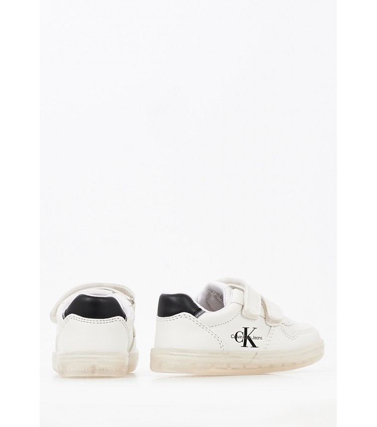 Παιδικά Παπούτσια Casual Vel.Sneak Άσπρο ECOleather Calvin Klein