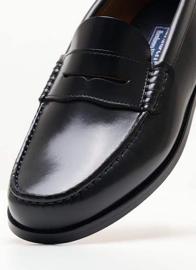 Ανδρικά Μοκασίνια R6711 Μαύρο Δέρμα Boss shoes