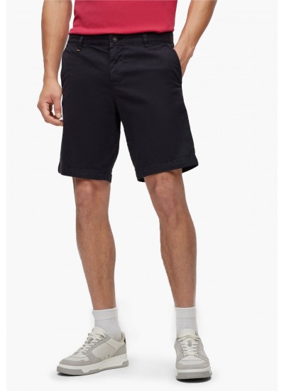 Ανδρικές Βερμούδες Twill.Shorts Σκούρο Μπλε Βαμβάκι GANT