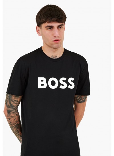 Ανδρικές Μπλούζες Thinking.1B Μαύρο Βαμβάκι Boss