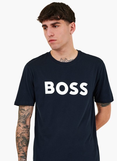 Ανδρικές Μπλούζες Thinking.1B Σκούρο Μπλε Βαμβάκι Boss