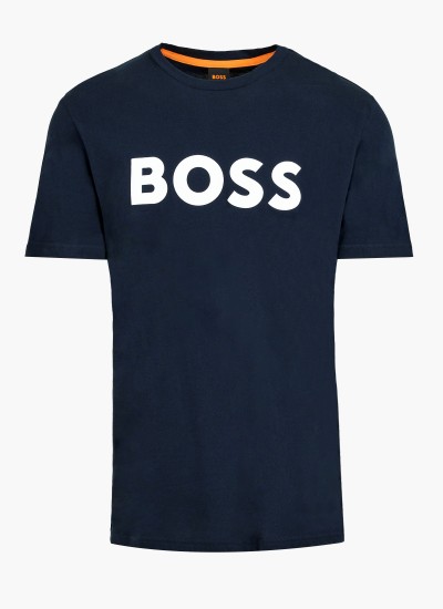 Ανδρικές Μπλούζες Thinking.1B Σκούρο Μπλε Βαμβάκι Boss