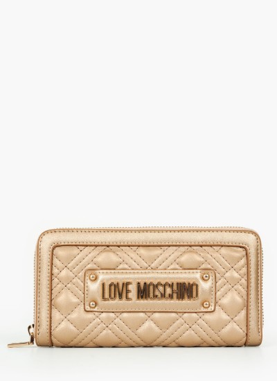 Γυναικεία Πορτοφόλια JC5600 Χρυσό ECOleather Love Moschino