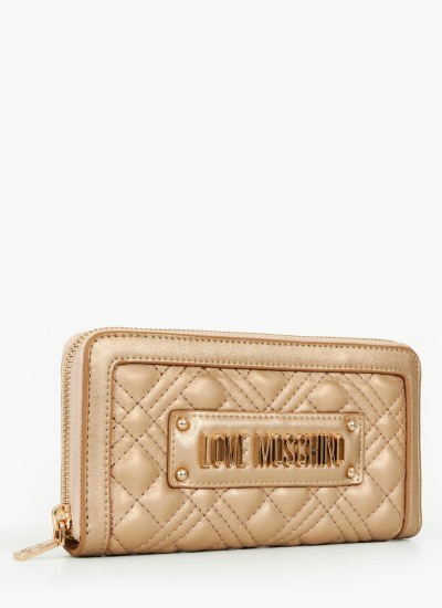 Γυναικεία Πορτοφόλια JC5600 Χρυσό ECOleather Love Moschino