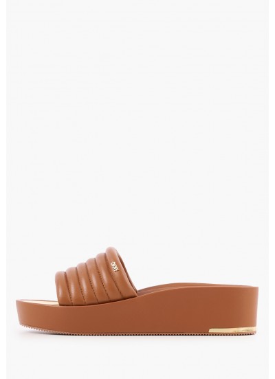 Women Platforms Low Jasna Tabba Leather DKNY