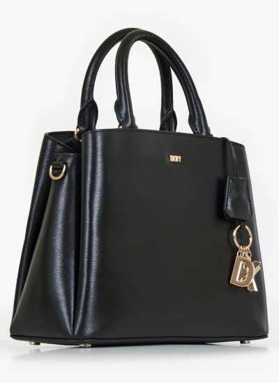 Γυναικείες Τσάντες Paige.Satchel Μαύρο Δέρμα DKNY