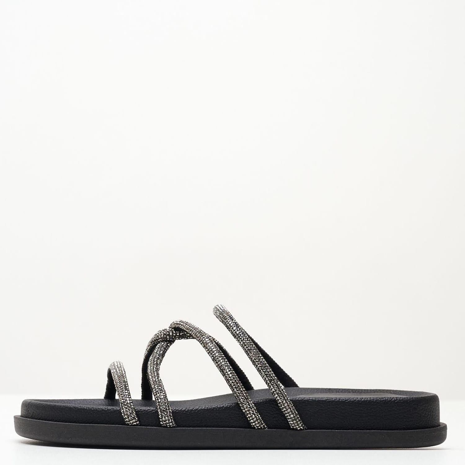 Γυναικεία Flats C130.S Μαύρο Strass Mortoglou