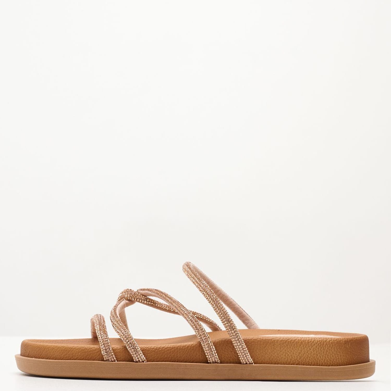Γυναικεία Flats C130.S Μπρονζέ Strass Mortoglou