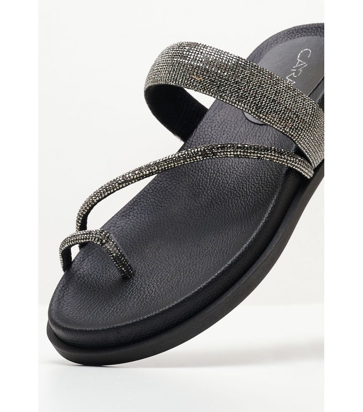 Women Flats C140 Black Strash Mortoglou