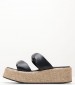 Women Platforms Low C210 Black Leather Mortoglou