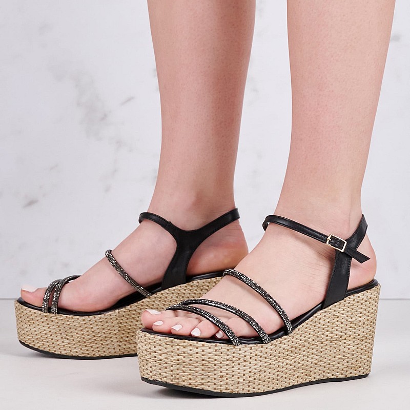 Women Platforms High C320 Black Strass Mortoglou