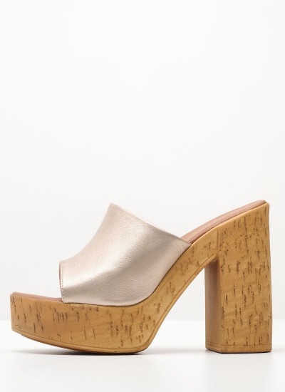 Women Mules Zania.Strip Silver Leather Carmens