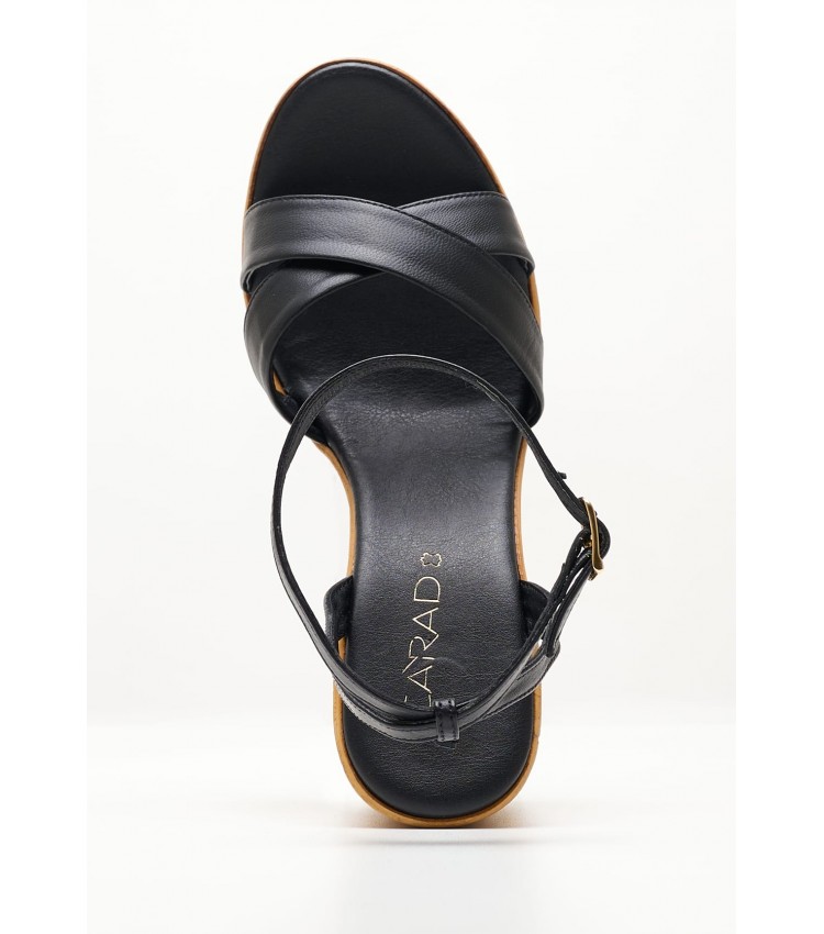 Women Sandals High C830 Black ECOleather Mortoglou