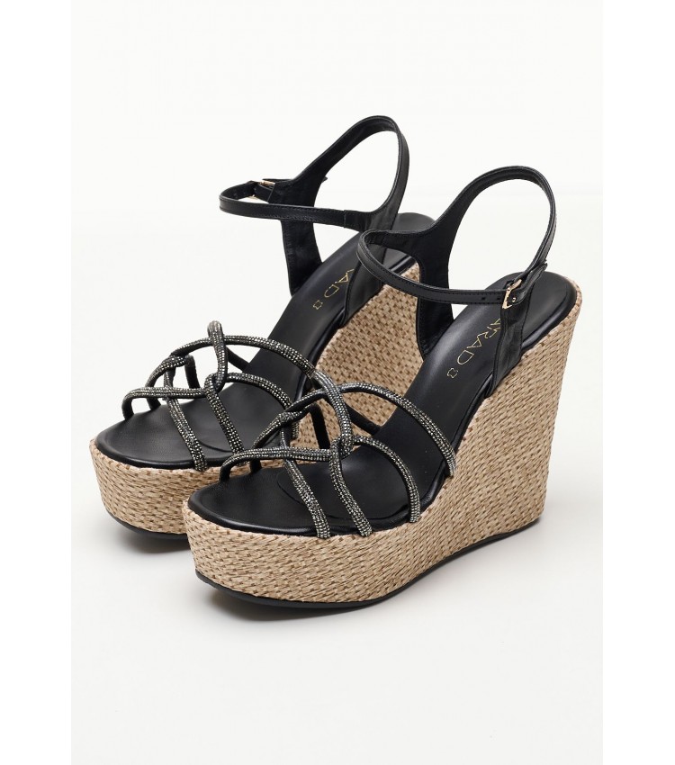 Women Platforms High C910 Black Strash Mortoglou