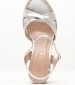 Women Sandals High C950 Silver Leather Mortoglou