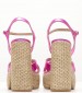 Women Sandals High C950 Pink Leather Mortoglou