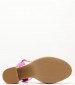 Women Sandals High C950 Pink Leather Mortoglou