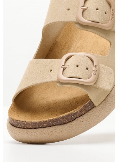 Women Flats Noelle.Chunky Beige Buckskin Scholl